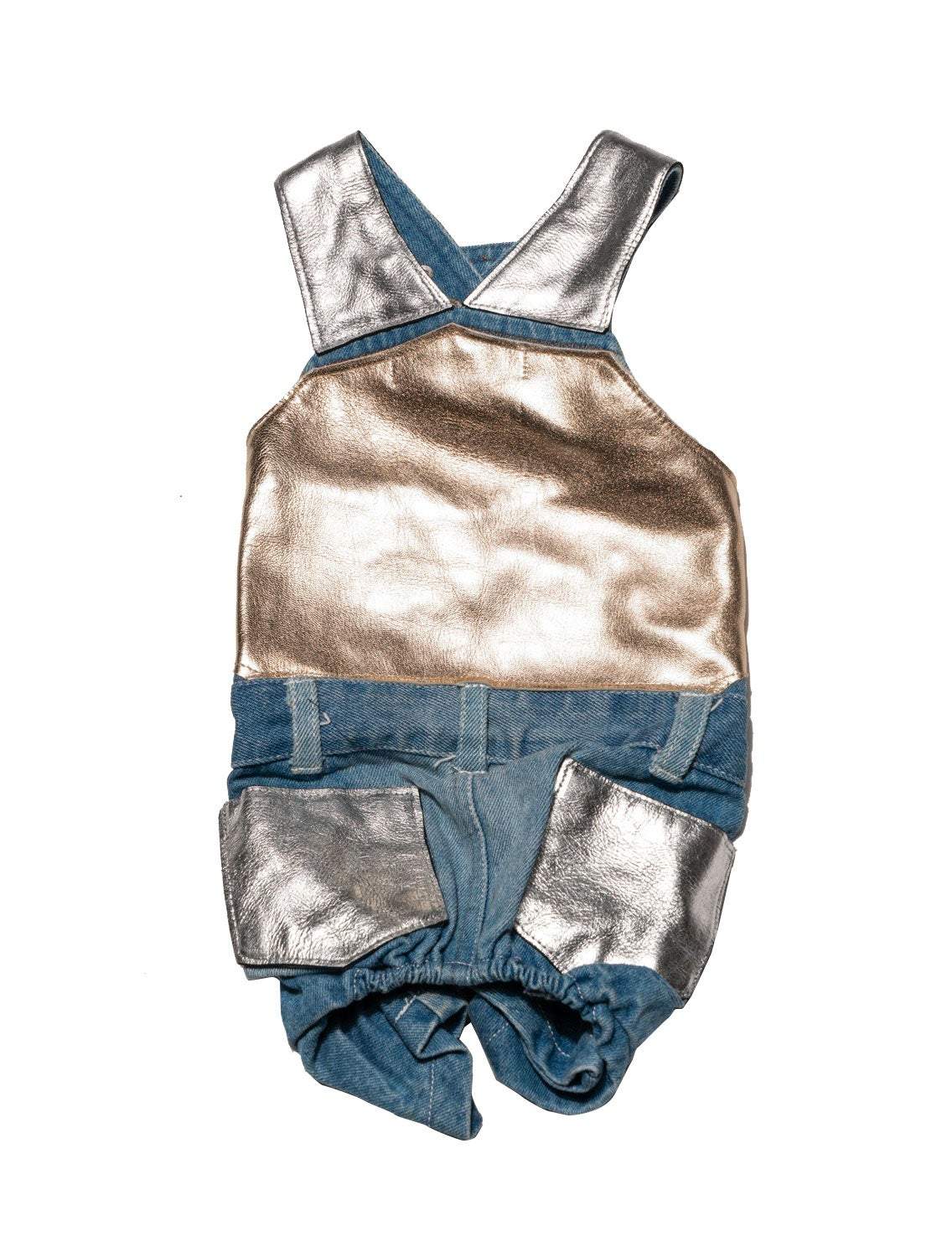 Brooklyn Bella Custom Leather Dog Denim Overall